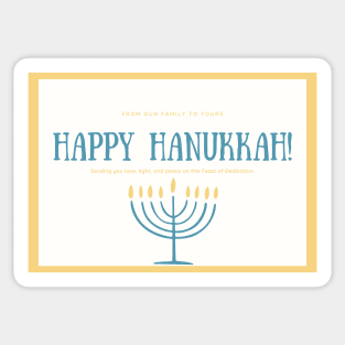 Happy Hanukkah From Our Family to Yours Card Sticker